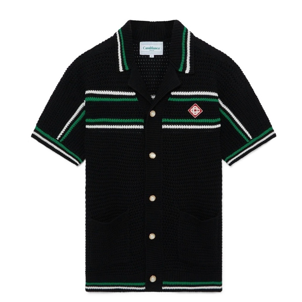 Casablanca TENNIS SHORT SLEEVE CROCHET SHIRT